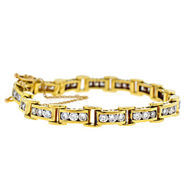 18k Yellow Gold Diamond Channel Set Bracelet Approx 4.5TCW