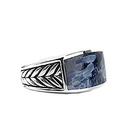 David Yurman Sterling Silver Pietersite Ring Size 8