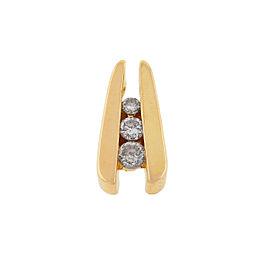 14k Yellow Gold 3 Stud Diamond Pendant Approx .18 TCW