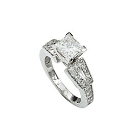 14K White Gold 2.59 Ct Diamond Engagement Band Ring 6.5 Grams Size 6