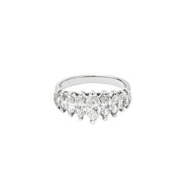 18K White Gold 2.34Ct H-I SI2 Marquise Cut Diamond Band Ring Wedding Size 5.25