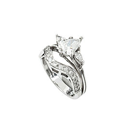 14K White Gold 1.92 Ct Diamond Band Ring 6.1 Grams Size 6.5