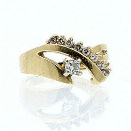 14K YELLOW GOLD .40ct DIAMOND LADIES RING SIZE 6.5