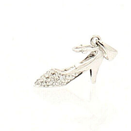 Fine Estate 14K White Gold & Diamond Stiletto High Heel Pump Shoe Pendant Charm