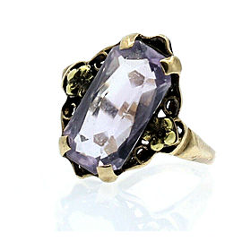 10K YELLOW GOLD VINTAGE AMETHYST LADIES RING SIZE 5.75