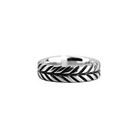 DAVID YURMAN STERLING SILVER 7mm MODERN CHEVRON BAND RING SZ 10.5