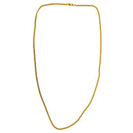 14k Yellow Gold Solid Thin Curb Chain Necklace