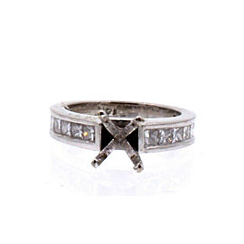 14k White Gold Diamond 1.40ct Ladies Mounting Ring 3.9 Grams Size 3.5