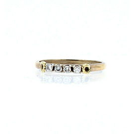 14K YELLOW GOLD .20ct DIAMOND BAND LADIES RING SIZE 7.25