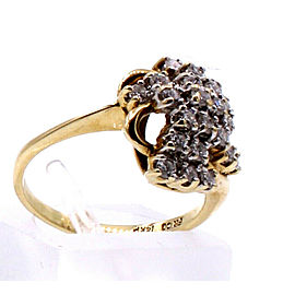 14k Yellow Gold Diamond Ladies Ring 3.2 Grams Size 5.25