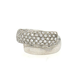 Leo Pizzo Diamond Crossover 18 Karat White Gold Band Ring