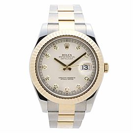 Rolex Datejust II 116333 Mens Automatic Two Tone Stainless Steel Diamond Dial