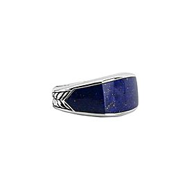 DAVID YURMAN STERLING SILVER NARROW 3 SIDED NO SEAM LAPIS RING SZ 9