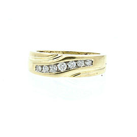 Estate 10k Yellow gold .35ct Round Diamonds Men's Ring Size 7.75