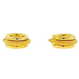 14k Yellow Gold Wide Hoop Earrings