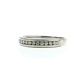 14k White Gold .30ct Diamond Ladies Ring Band Size 8