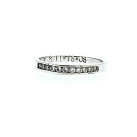 14k White Gold .20ct Diamond Ladies Ring Band Size 7