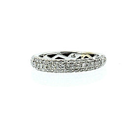 14k White Gold .75ct Round Diamond Ladies Ring Band Size 6.5