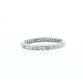 Platinum .75ct Round Diamonds Eternity Ladies Ring Size 6