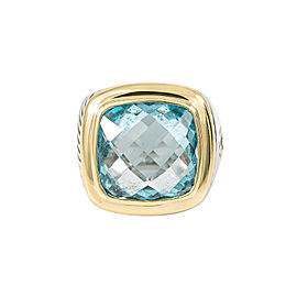 DAVID YURMAN 18K Gold 925 Silver ALBION Blue Topaz Ring 16.5 Grams Size 6.5