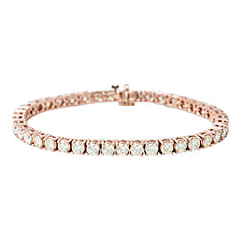 14K Rose gold 10.53 Ct Champagne Color Diamond Tennis Bracelet 18.3 Grams 7"