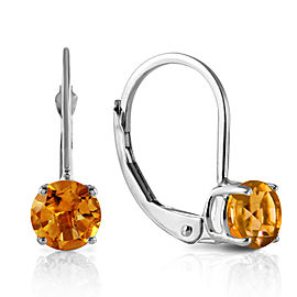 1.2 CTW 14K Solid White Gold Mending Fences Citrine Earrings