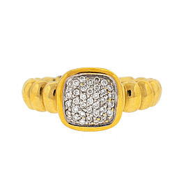 John Hardy 18k Yellow Gold Pave Diamond Ladies Ring