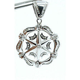 14k White Gold 3ct Diamond Star Hip Hop Pendant Charm 44.8 Grams