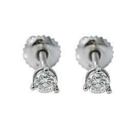 14K White Gold 0.40 Ct G VS1 Diamond Screw Back Earring Studs 0.8 Grams