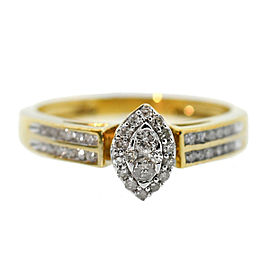 10k Yellow Gold Marquise Diamond Center with Side Diamonds Engagement Ring .48ct