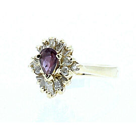 ESTATE 14K YELLOW GOLD AMETHYST .75CT DIAMOND LADIES RING 4 GRAMS SIZE 5