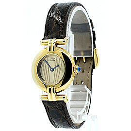 Ladies CARTIER Must De Cartier Vermeil Gold Sterling Silver Round Watch