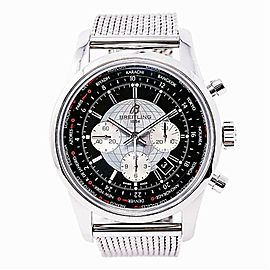 BREITLING TRANSOCEAN AB0510 MEN AUTOMATIC World Time WATCH STAINLESS STEEL 46MM