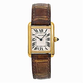 Cartier Tank Louis 2442 W1529856 Womens Quartz Watch Cream Dial 18K YG 22mm