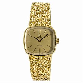 Omega De Ville Womens Hand Winding Vintage Watch 18K Yellow Gold 24mm