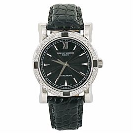 Cuervo Y Sobrinos Classic Driver A.2912 Men's Automatic Watch Diamond Bezel 39MM