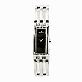 MOVADO ESPERANZA 84H51400 WOMENS QUARTZ WATCH BLACK DIAL STAINLESS STEEL 15MM