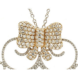 Fine Estate 18k Rose White Gold Diamond Butterfly Ornate Pendant Necklace