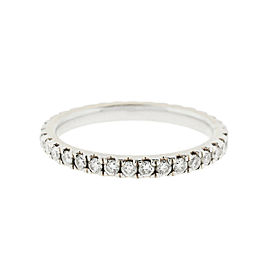 14k White Gold Diamond Eternity Wedding Band Ring .54 Cts