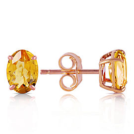 1.8 CTW 14K Solid Rose Gold Panache Citrine Stud Earrings