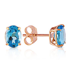 1.8 CTW 14K Solid Rose Gold Panache Blue Topaz Stud Earrings