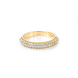 14K Yellow Gold 0.63 Ct G-H SI1 Round Diamond Band Ring 3.7 Grams Size 7