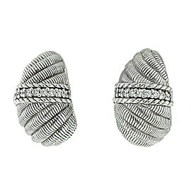 Judith Ripka Cz Sterling Silver Clip On Earrings