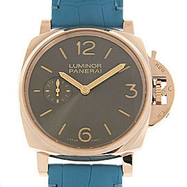 Panerai Luminor PAM00677 NEW Grey Dial 18k Rose Gold Unisex Watch 42mm Box&Paper