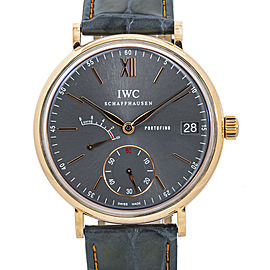 IWC Portfino IW510104 18kRose Gold Eight Days Manual Mens Watch with Paper 45MM