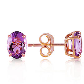 1.8 CTW 14K Solid Rose Gold Panache Amethyst Stud Earrings