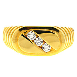 14k Yellow Gold Three Stone Men's Ring