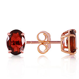 1.8 CTW 14K Solid Rose Gold Panache Garnet Stud Earrings