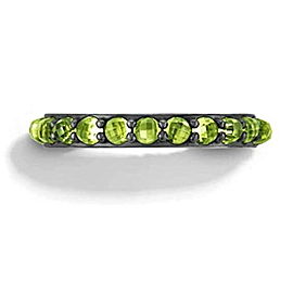 David Yurman 3mm Cable Berries Peridot & Sterling Silver Band Ring # 32R