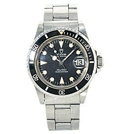 Tudor Submariner Lollipop 76100 Patina Black Dial Vintage Mens Watch 40MM